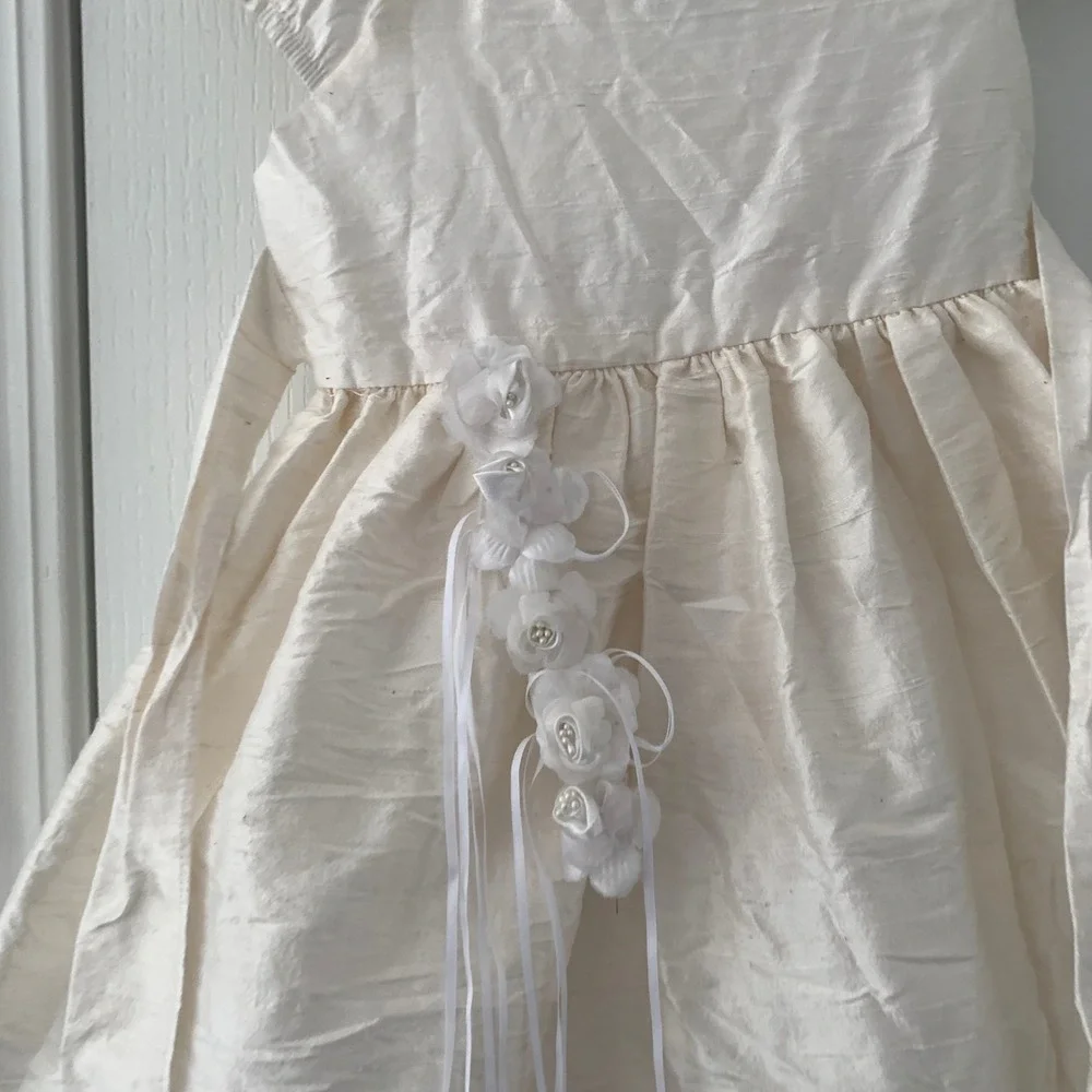 Kiki USA Kids‎ Silk Blend Flower Girl Dress Ivory Cream Formal Sz 5-6 Style 5013